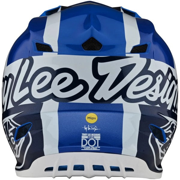 Casque de Motocross SE4 Polyacrylite Quattro Troy Lee Designs Bleu de dos