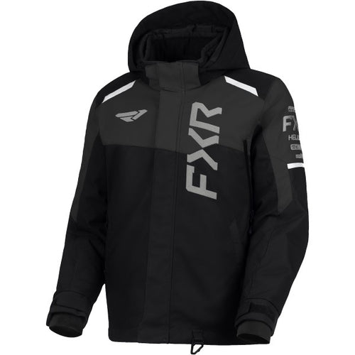 Manteau de Motoneige Helium Enfant Noir/Gris de face