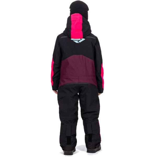 Ensemble de Motoneige Vertical Enfant Noir/Rose de dos