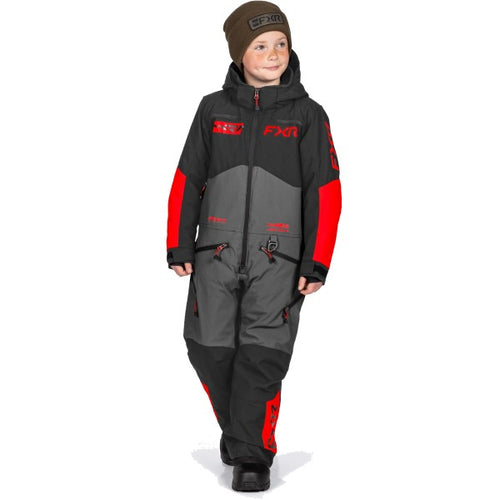 Ensemble de Motoneige Vertical Enfant Gris/Rouge de face