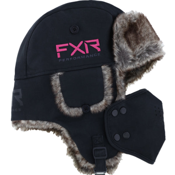 Chapeau Trappeur Junior FXR noir et rose