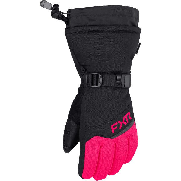 Gants de Motoneige Helix Race Enfant Rose/Noir côté jointures