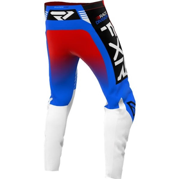 Pantalon de Motocross Clutch Pro Bleu/Blanc/Rouge Derrière