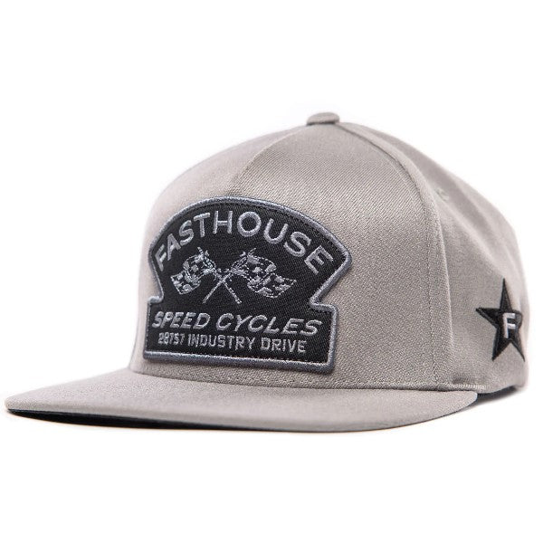 Casquette Crown/Fasthouse/gris de face 