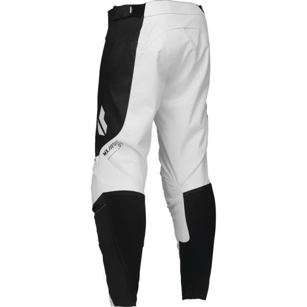 Pantalon de Motocross Launchmode Storm Noir/Blanc incliné de dos à gauche