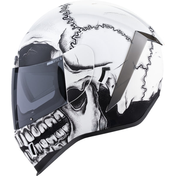 Casque Intégral de Moto Airform Crestfallen Icon Blanc, de coté