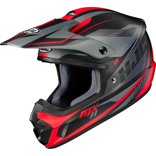 Casque de Motocross CS-MX2 Drift HJC rouge et gris, côté gauche