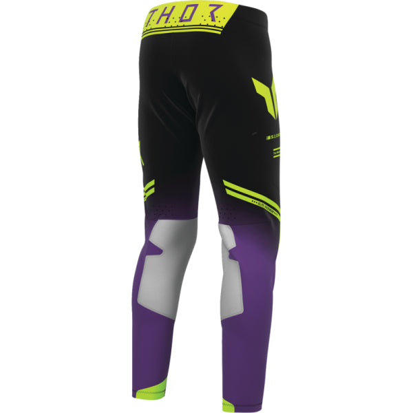 Pantalon de Motocross Sportmode Geo Thor Noir/Mauve, de dos