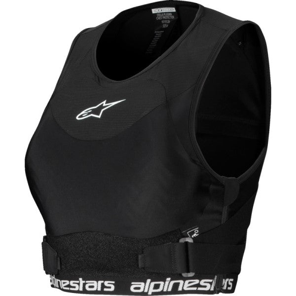 Plastron de Motocross Stella Plasma Femme Noir/Blanc de face