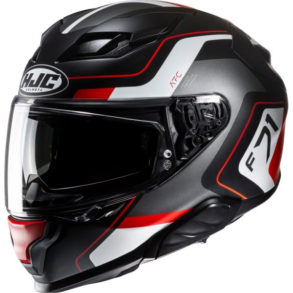 Casque Intégral de Moto F71 Arcan Noir/Rouge de droite