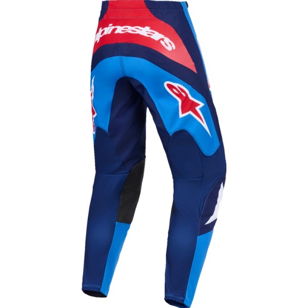 Pantalon de Motocross Fluid Grid Bleu/Rouge de dos