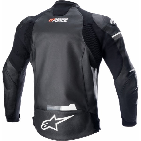 Manteau de Cuir GP Force Noir/Blanc, Dos