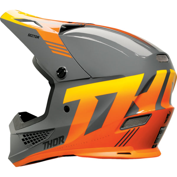 Casque de Motocross Sector 2 Carve  gris orange, Côté gauche