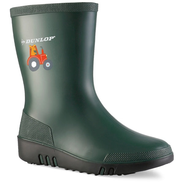Bottes de pluie Dunlop Mini Enfant Vert, de côté