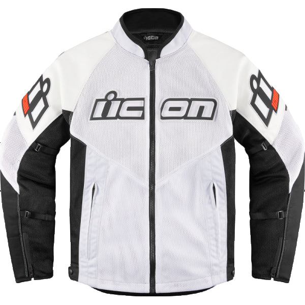 Manteau de Moto Mesh AF en Cuir Argent, de face