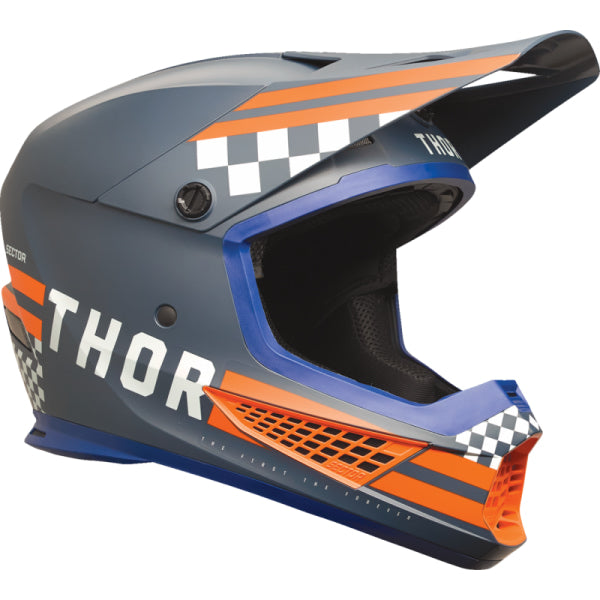 Casque de Motocross Sector 2 Combat  gris orange, Côté droit  