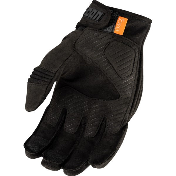 Gants de Moto Long Track CX Noir de l'intérieur