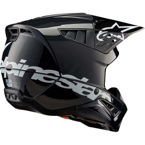 Casque de Motocross Supertech M5 Corp Noir/Gris incliné de dos