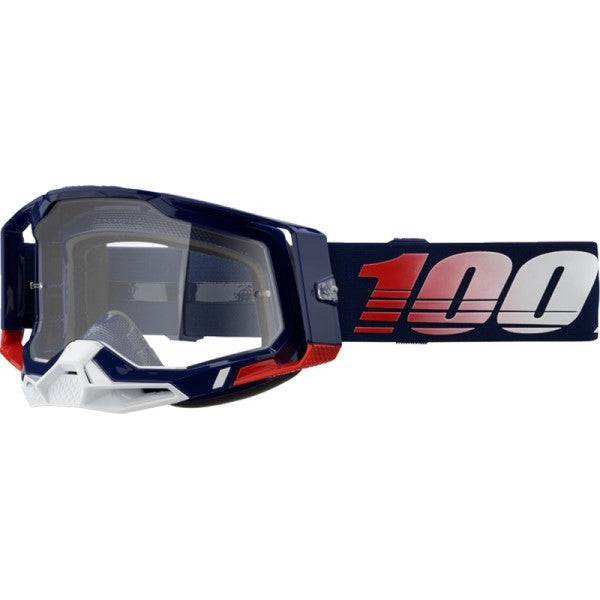 Lunettes de Motocross Racecraft 2 à Lentille Claire Bleu Foncé