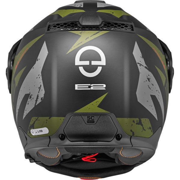 Casque de Moto Modulaire E2 Explorer Vert Derrière