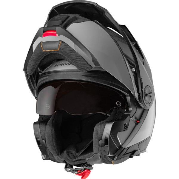 Casque de Moto Modulaire E2 Gris Ouvert