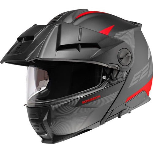 Casque de Moto Modulaire E2 Defender rouge