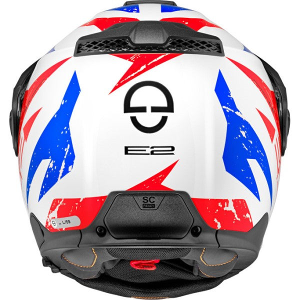 Casque de Moto Modulaire E2 Explorer Bleu Derrière