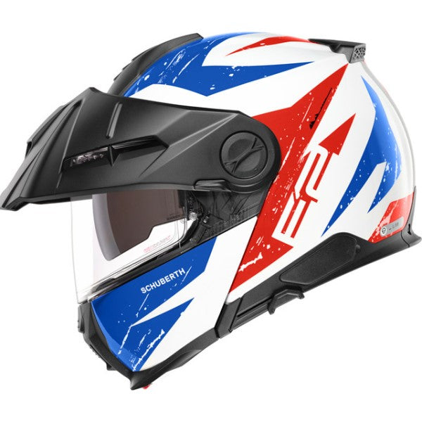 Casque de Moto Modulaire E2 Explorer Bleu Gauche