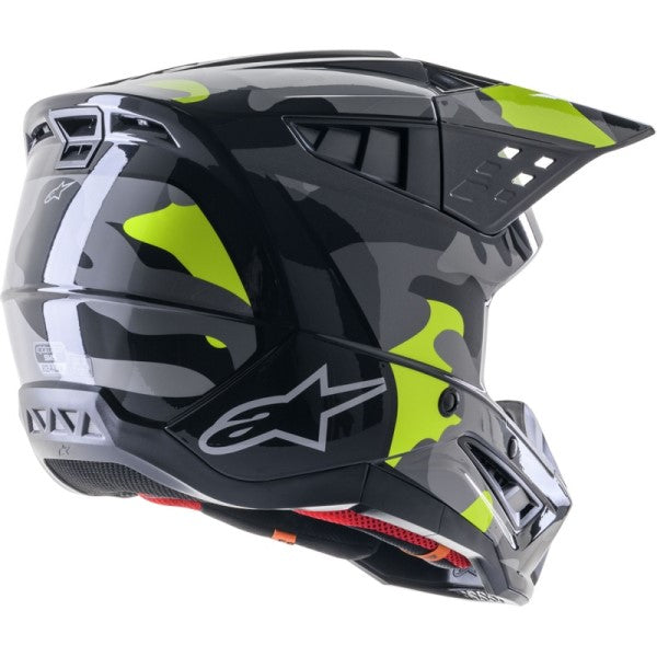 Casque de Motocross Supertech M5 Rover 2 Camo Gris incliné de dos
