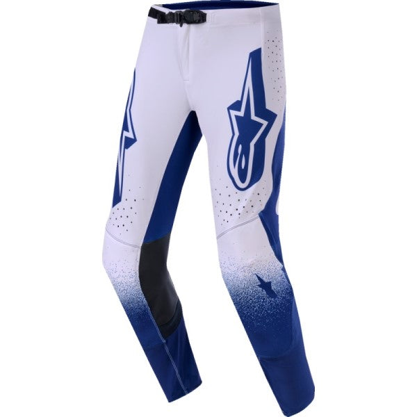 Pantalon de Motocross Supertech Scenz Blanc/Bleu de face