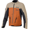 Manteau de Moto AMT-8 Stretch Drystar XF Brun/Orange, de face