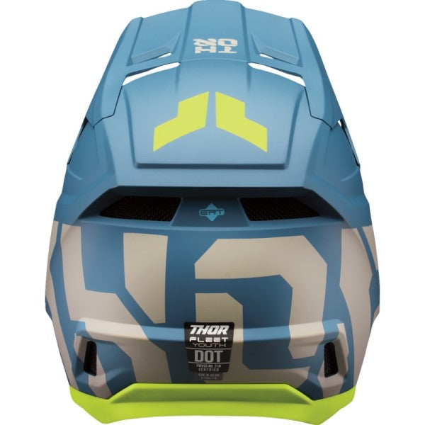 Casque de Motocross Fleet Forge Junior Bleu de dos