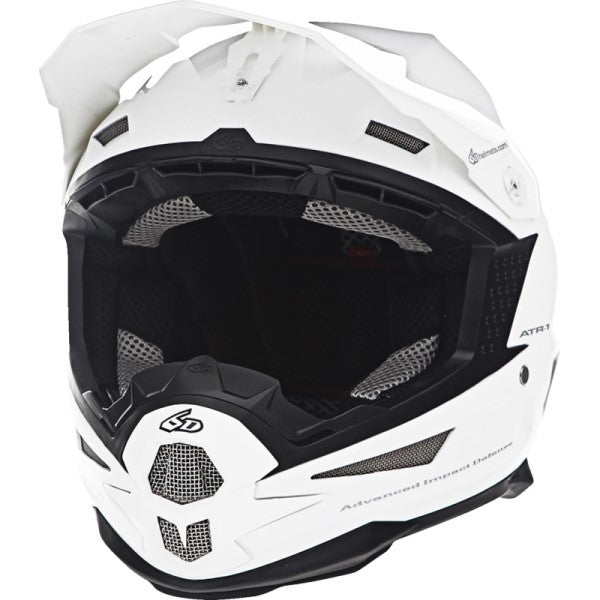 Casque de Motocross ATR-1 Solid Blanc oblique