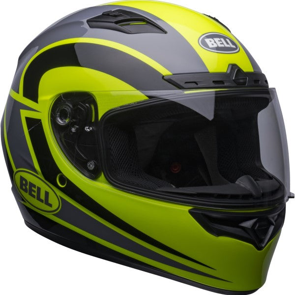 Casque Intégral de Moto Qualifier DLX MIPS Blitz Gris/Vert incliné de gauche