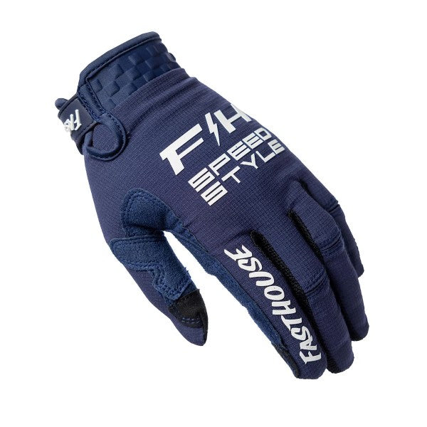 Gants de Motocross Elrod Ether Bleu, gauche