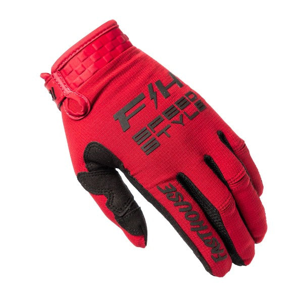 Gants de Motocross Elrod Ether Rouge, gauche