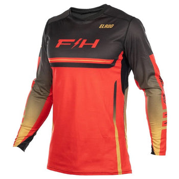 Chandail de Motocross Elrod Reactor/Fasthouse, rouge et noir de face