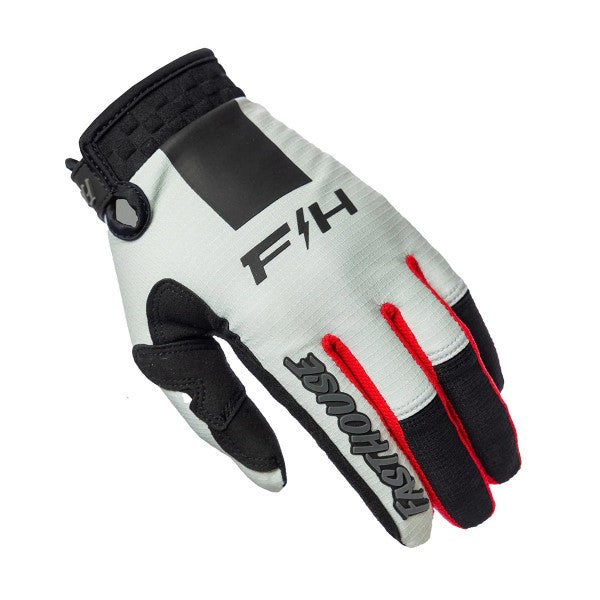 Gants de Motocross Elrod Storm Gris/Rouge, gauche