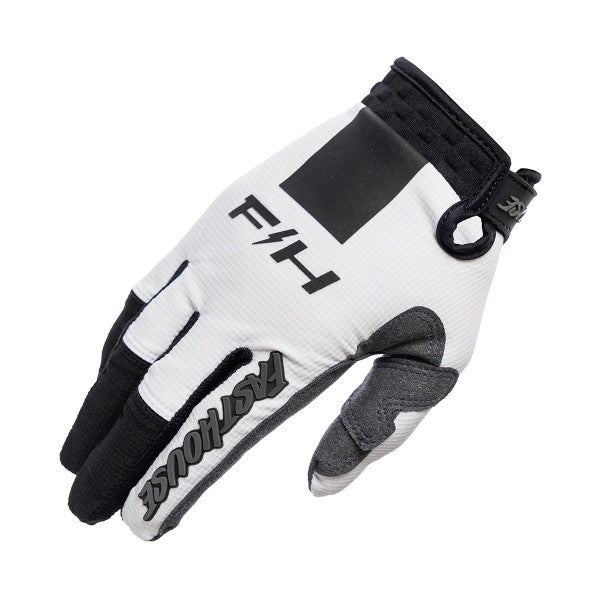 Gants de Motocross Elrod Storm Noir/Blanc, droite