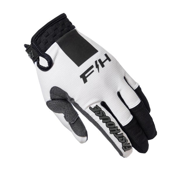 Gants de Motocross Elrod Storm Blanc/Noir, gauche