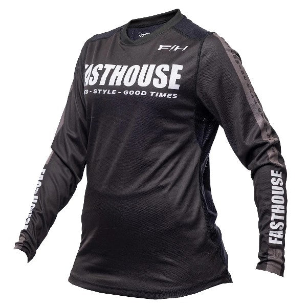 Chandail de Motocross Elrod Storm Femme/Fasthouse/noir de face