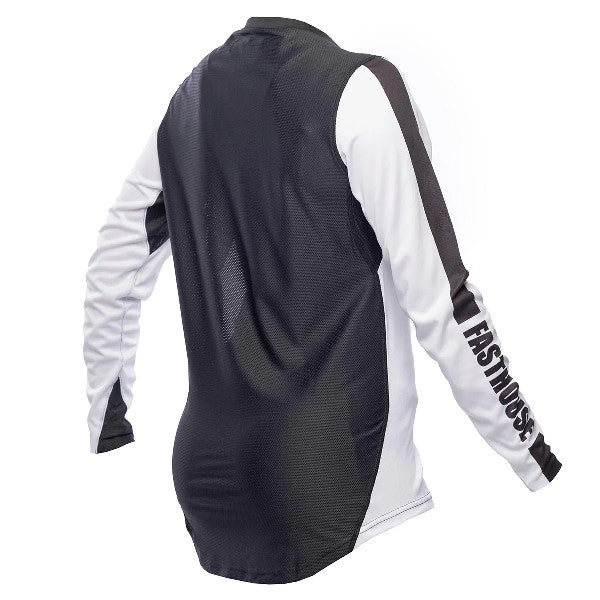Chandail de Motocross Elrod Storm Femme/Fasthouse/blanc et noir de dos