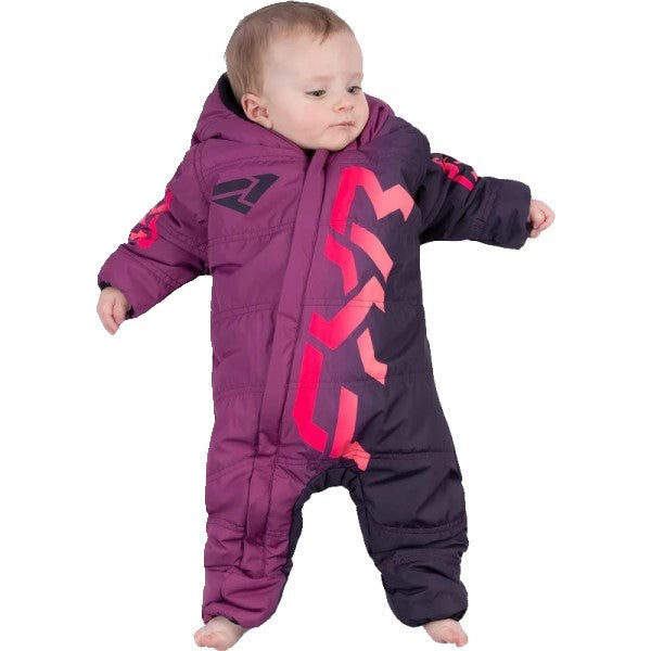 Ensemble de Motoneige CX Bébé FXR mauve, de face