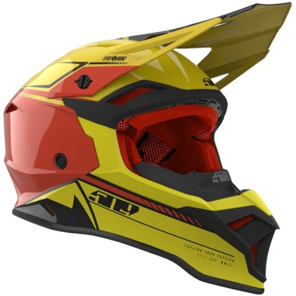 Casque de Snowcross Atmosphere Orange/Jaune incliné de gauche