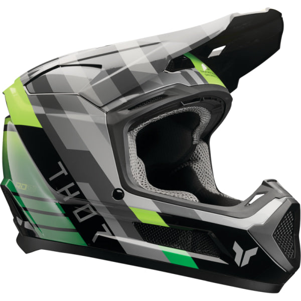 Casque de Motocross Fleet Camber Junior Thor Noir/Vert, vue 3/4