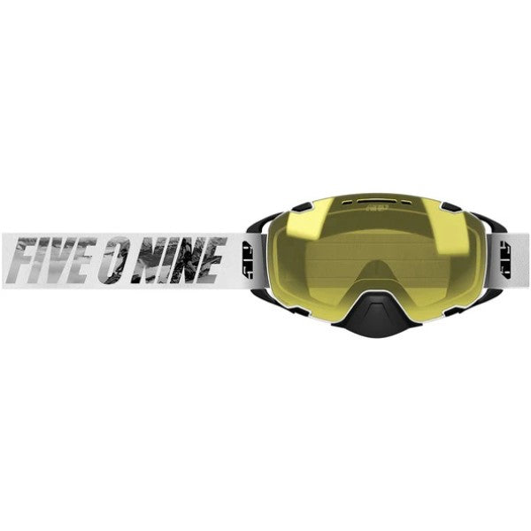 Lunettes de Motoneige Aviator 2.0 Blanc/Jaune de face