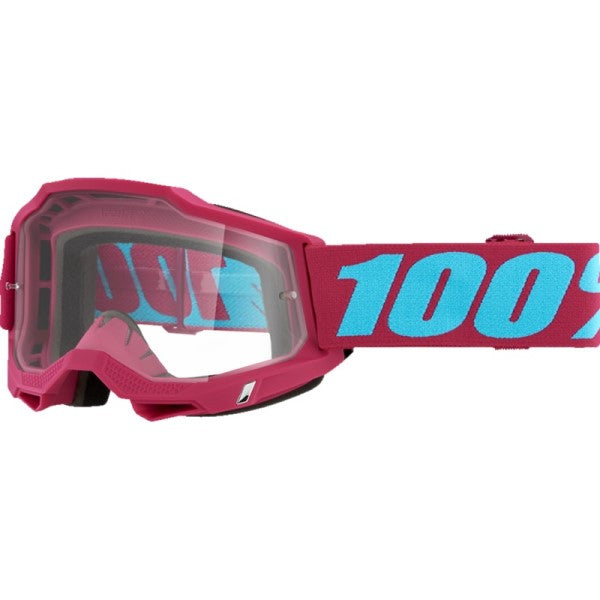 Lunettes de Motocross Accuri 2 à Lentille Claire 100% rose et bleu