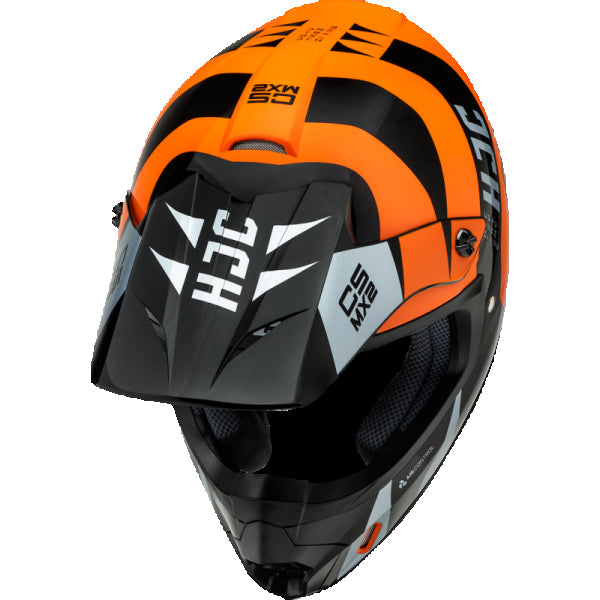 Casque de Motocross CS-MX2 Crox Noir/Orange, Dessus