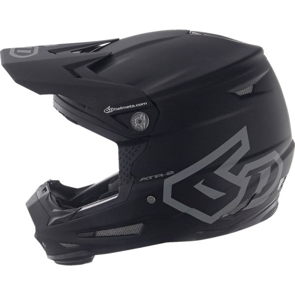 Casque de Motocross ATR-2 Solid Junior Noir Mat de droite