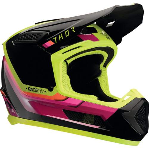 Casque de Motocross Fleet Defy Thor Noir/Haute visibilité, vue 3/4